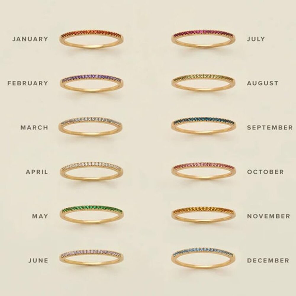 Personalized Stackable Birthstone Ring In Silver … - image 4